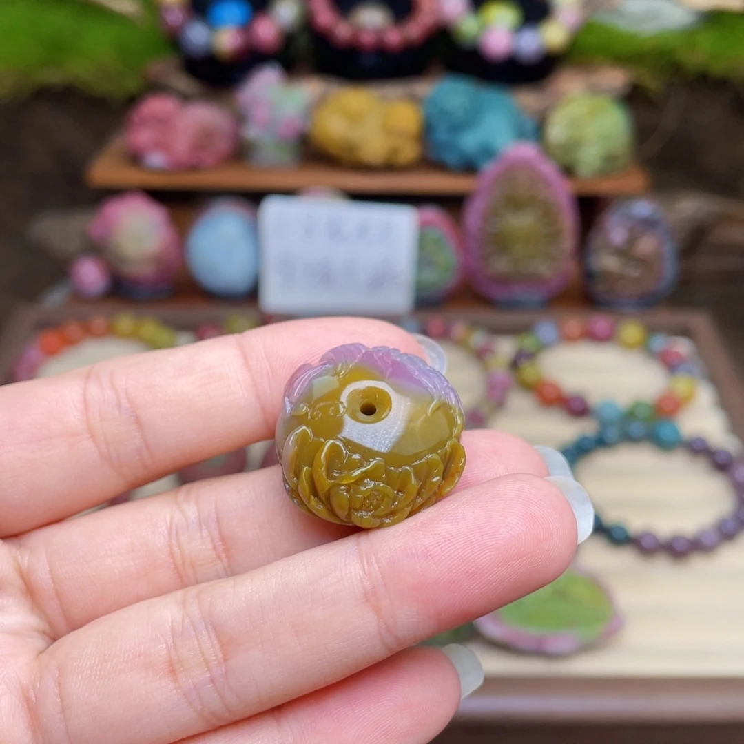 玛瑙/玉髓未镶嵌珠宝半成品盐源玛瑙618凤穿牡丹