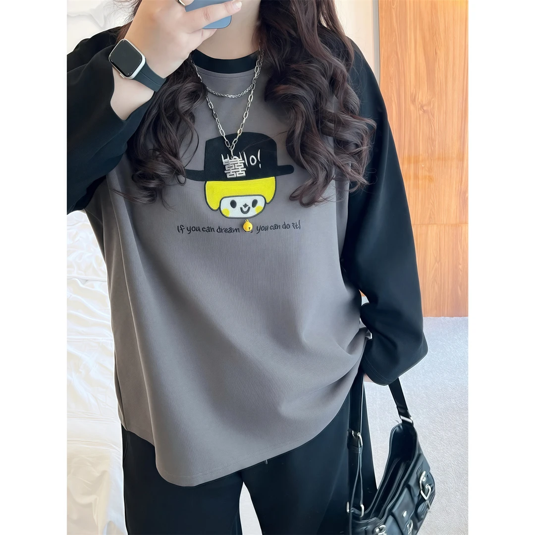 断码捡漏~焦糖拿铁 / 重工链条绣长袖T 13726花契胖mm200斤