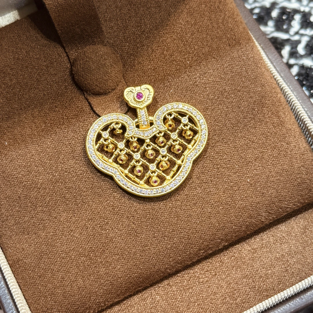 足金999故宫祈福如意吊坠 露思同款（可送编绳）送女生圣诞礼物