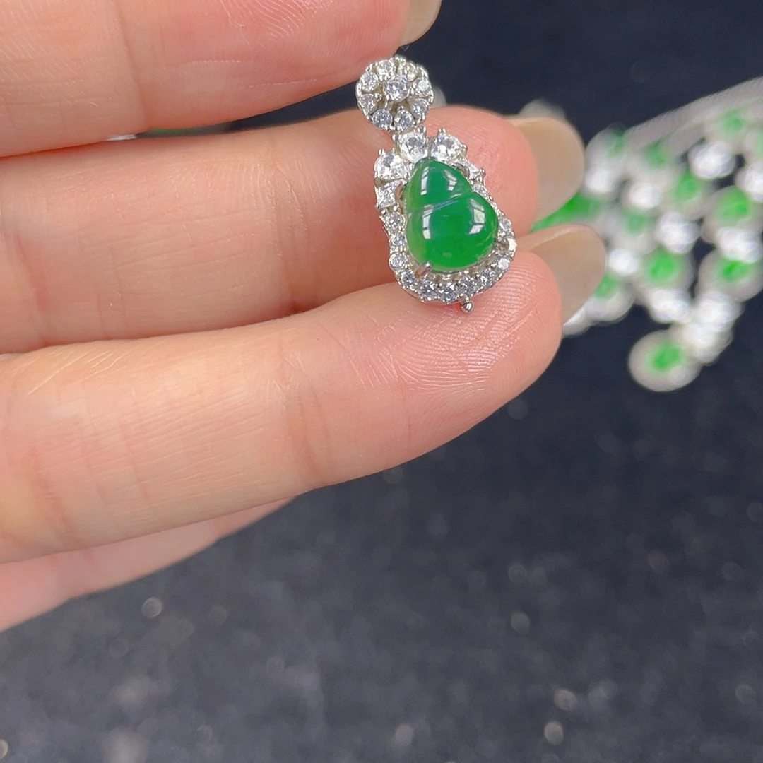 翡翠吊坠(不含链)银S925镶嵌