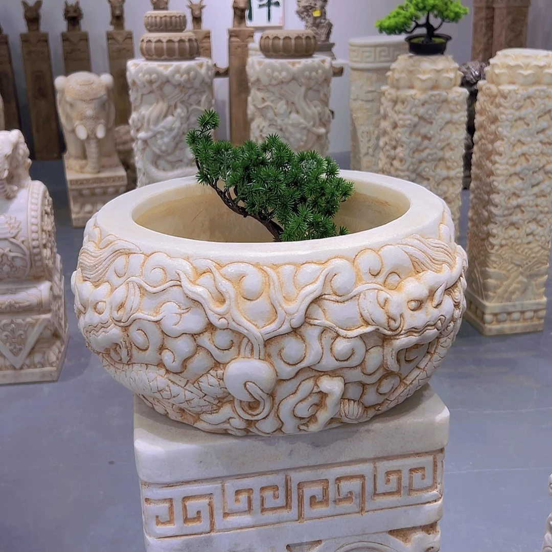 南***馆石材一根石柱一个石盆