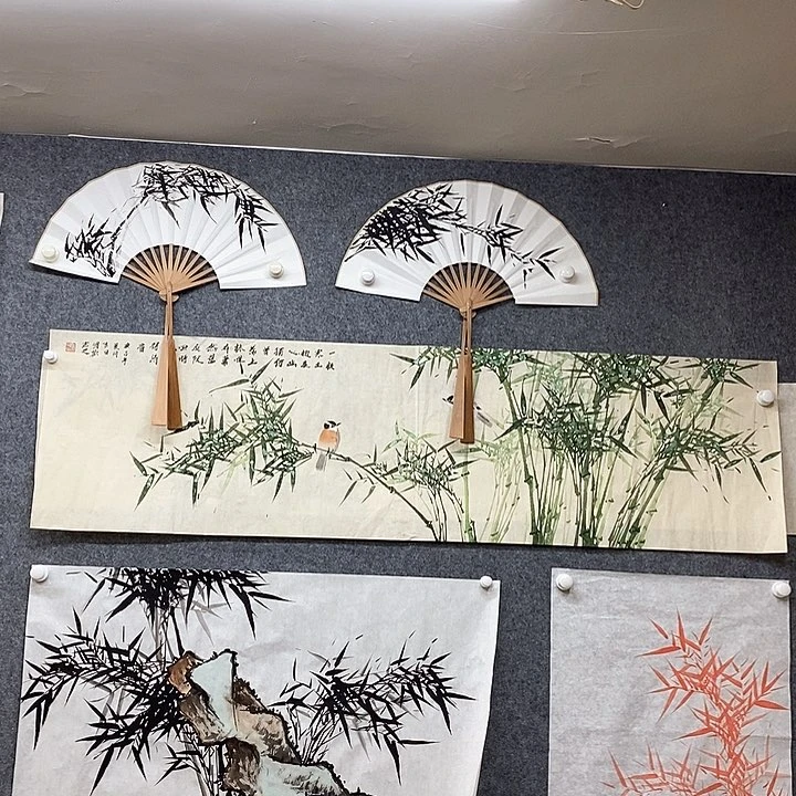 竖款新中式装饰画，六尺条幅