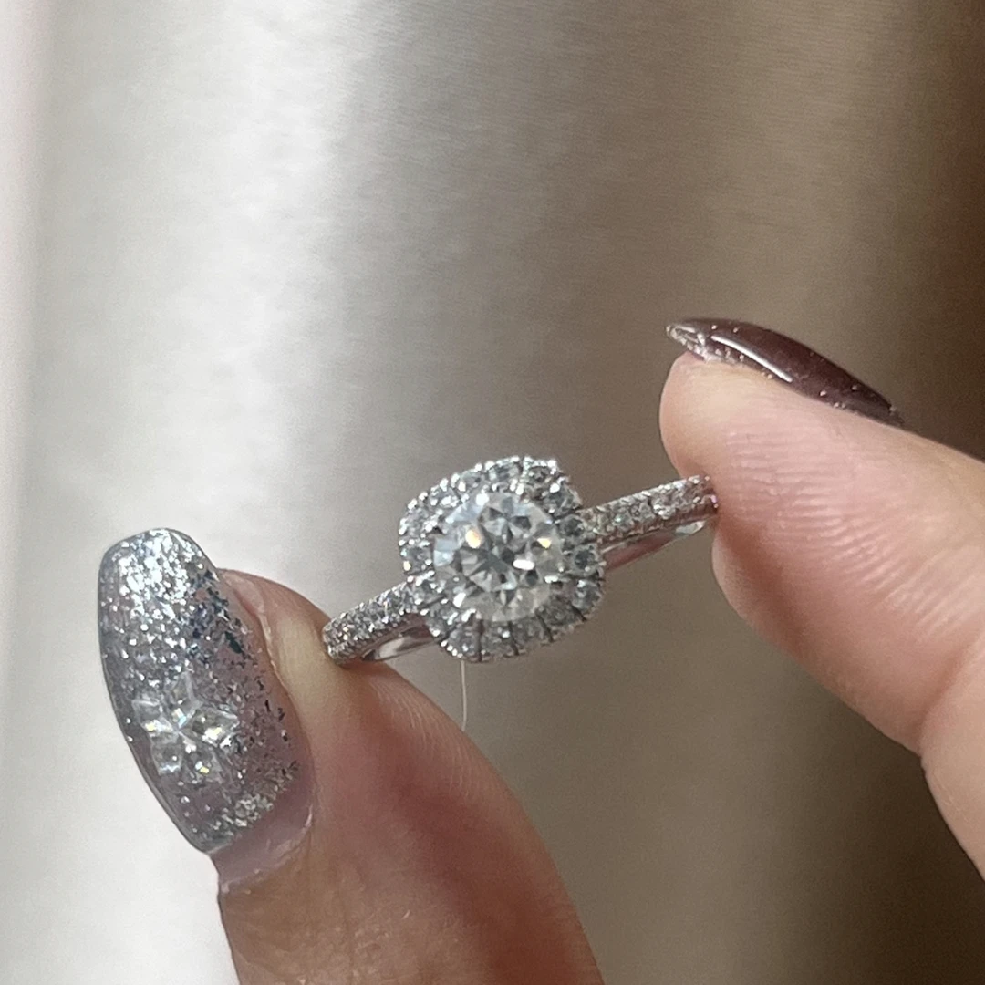 (NGTC)铂金PT950钻石戒指70分方糖款轻奢精致