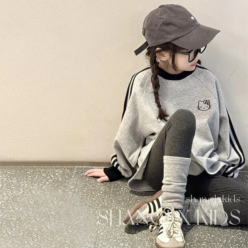 女童厚T恤秋装2025新款儿童哈喽Kitty猫衣服女大童超好看上衣秋季