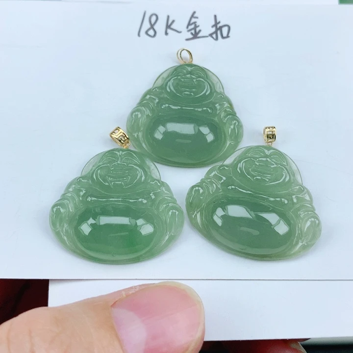 颈饰18K金镶嵌翡翠多样性发其1