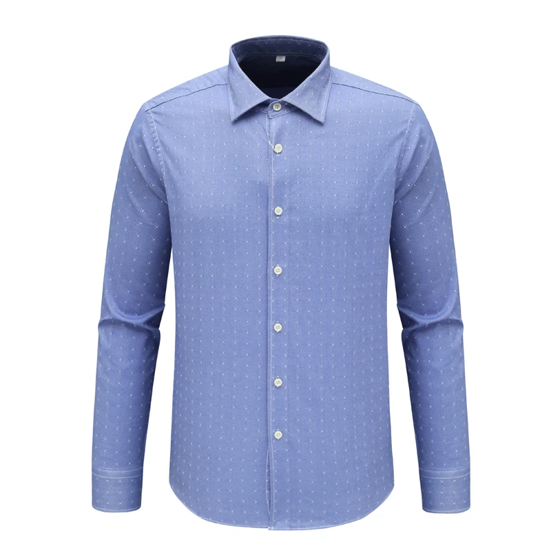 MY194美尔男式春秋长袖衬衫 棉休闲商务上衣 蓝色 时尚都市