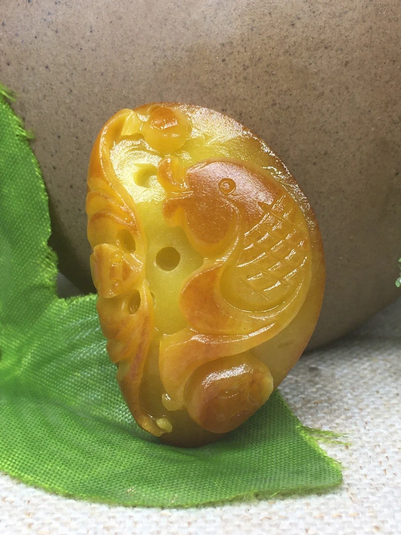 和田玉鱼金玉满堂年年有余吊坠