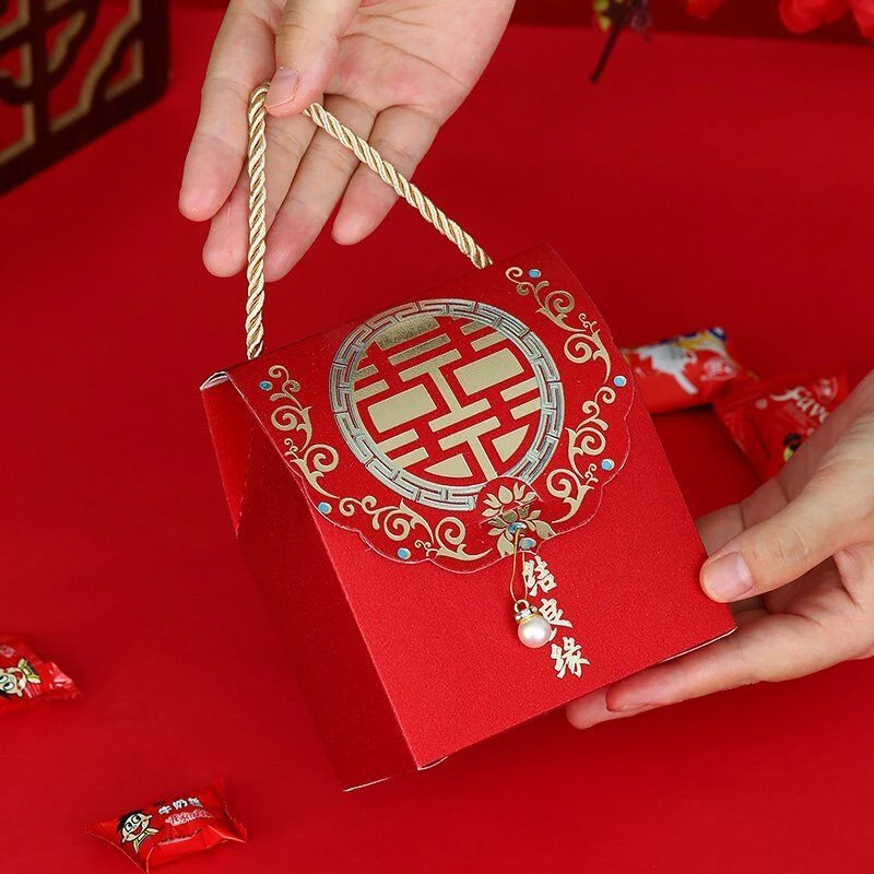 新款结婚喜糖礼盒大红色空喜糖盒中国风高级感新中式结婚装喜糖盒