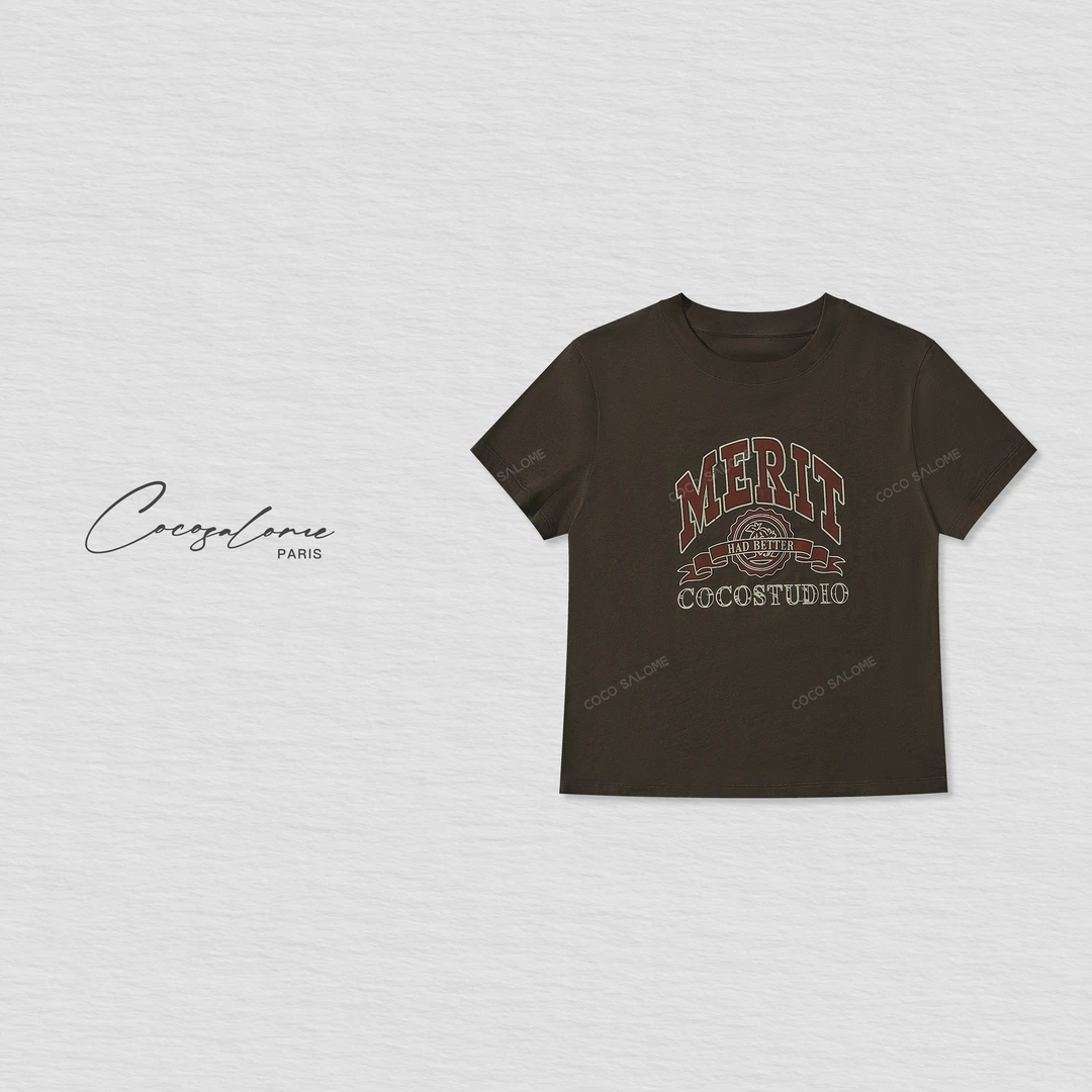 韩彬彬"美式复古"澳洲羊毛+桑蚕丝复古字母印花高级慵懒T933W-2