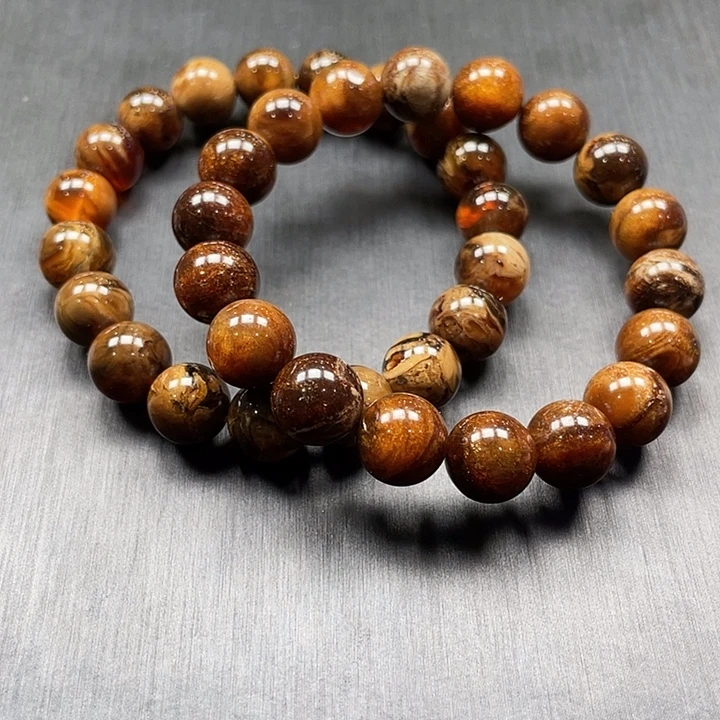 琥珀未镶嵌手串缅甸天然琥珀妖花溶洞 卡10 2条