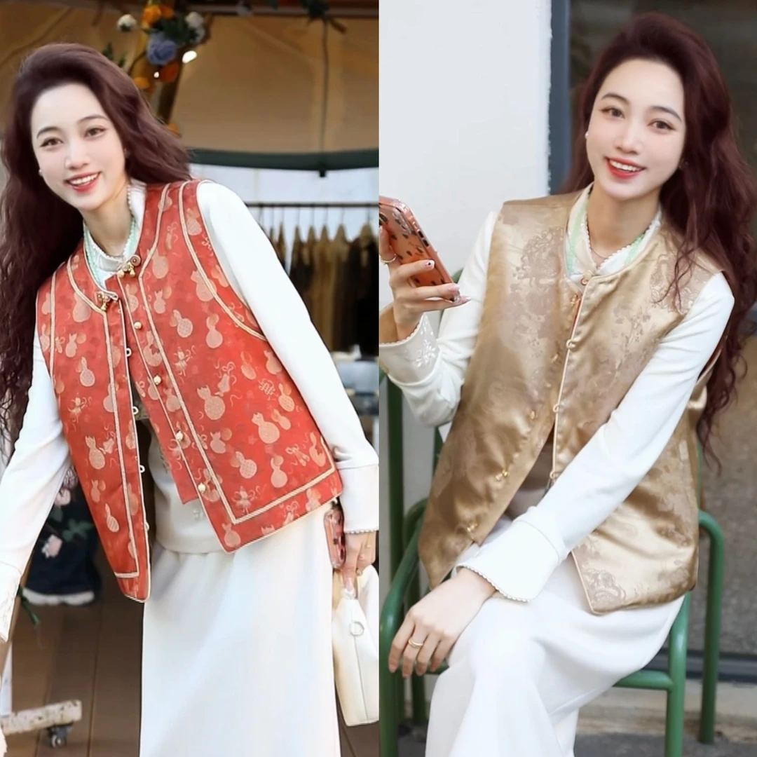 《佩佩定制》秋冬款时尚百搭加棉加厚气质双面穿女马甲7144