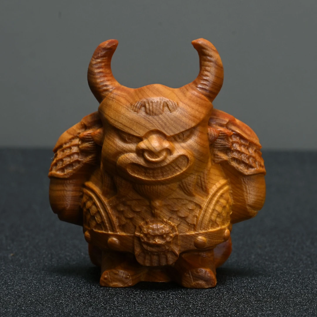 崖柏木陈化料牛魔王高6.4摆件混世牛王扭转乾坤手把件装饰工艺品