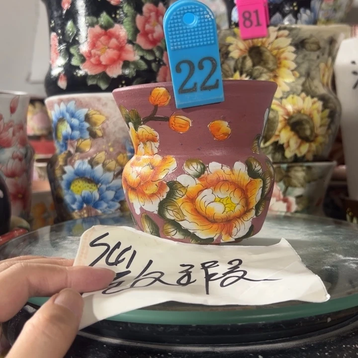 景德镇手绘花盆满38包邮偏远地区除外