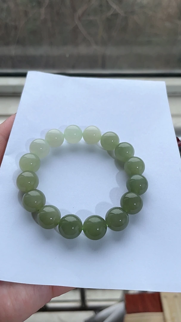 天然和田玉半山水渐变手串