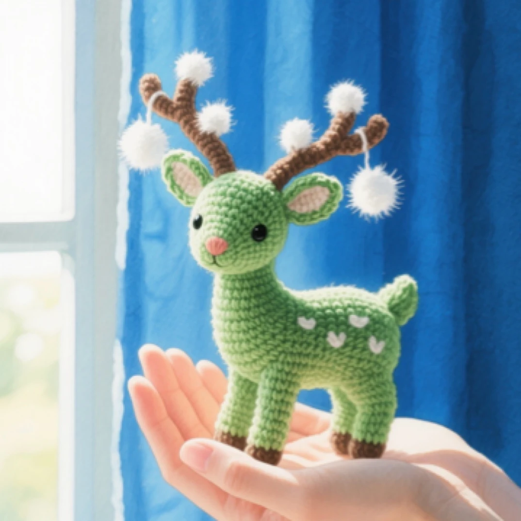 网红可爱小鹿毛线钩织手工diy材料包  带教程
