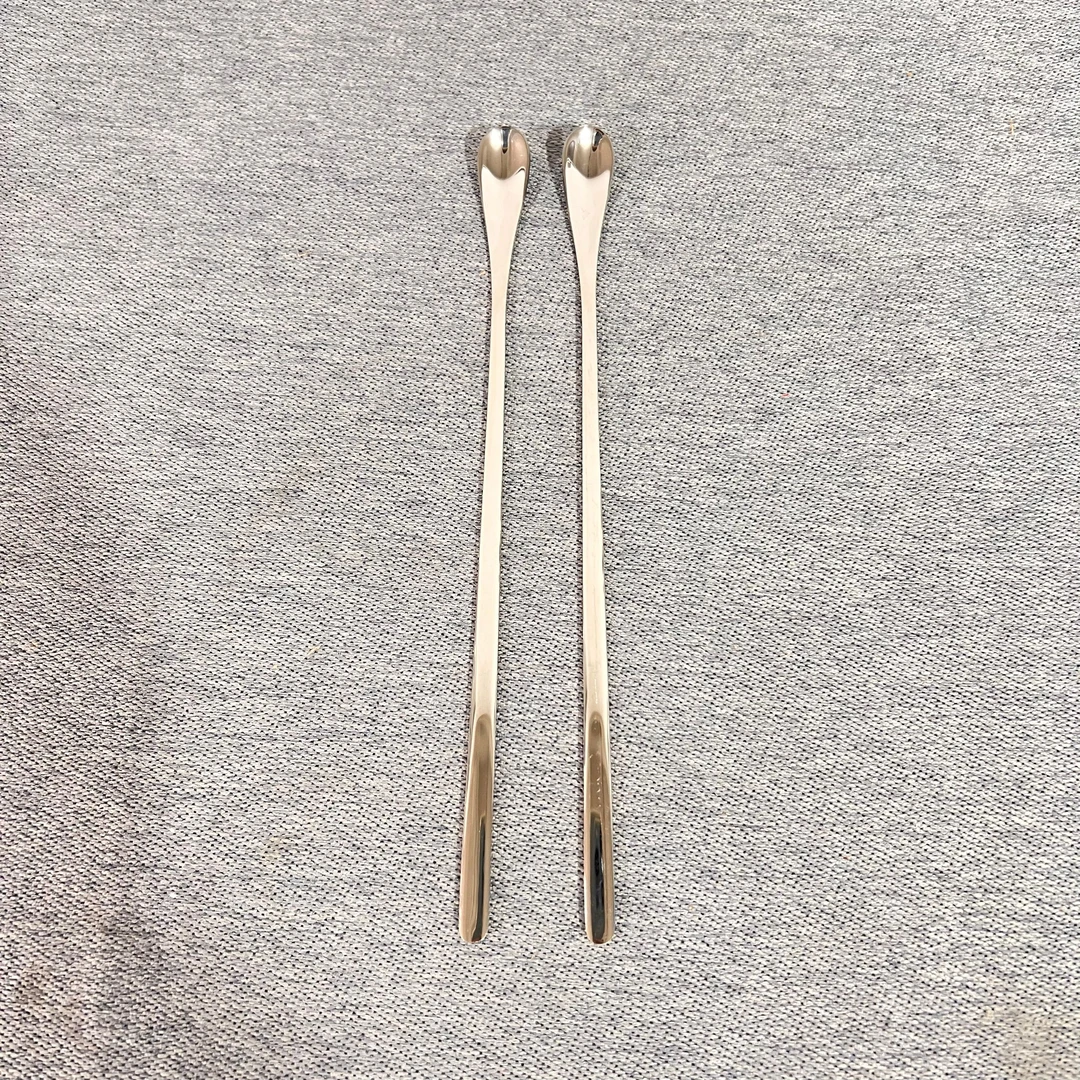 C59 304 扁柄吧勺19cm加长搅拌勺精致咖啡勺调酒勺