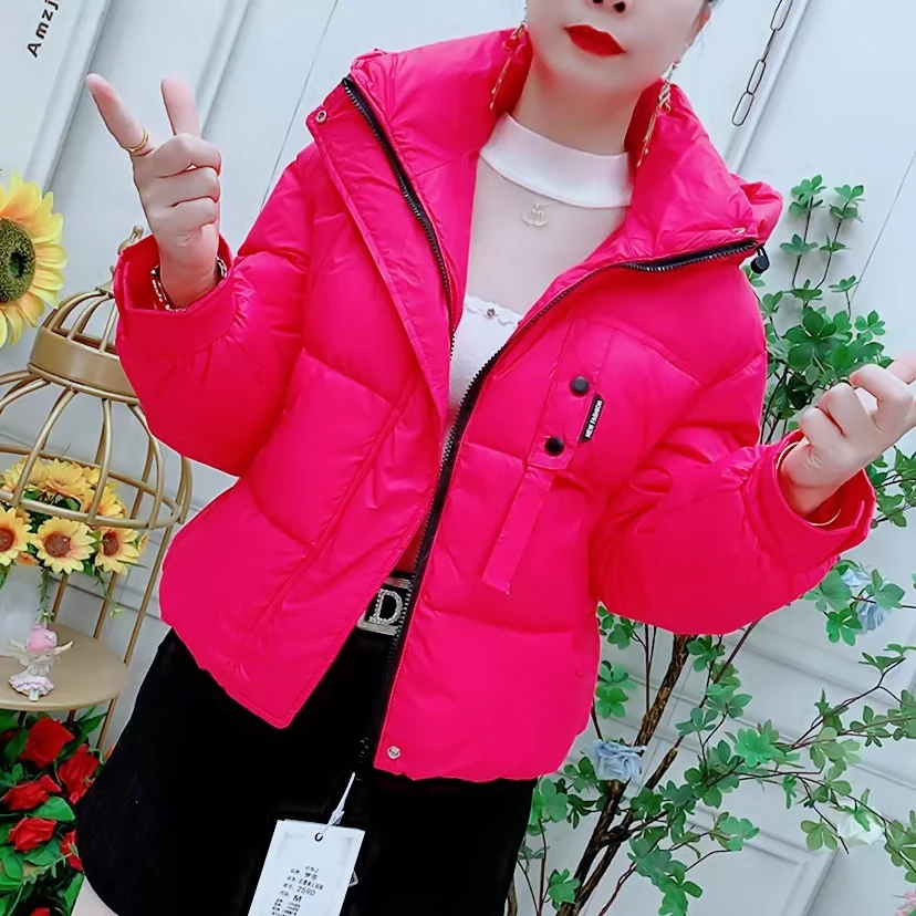 时尚短款棉服2025冬新款宽松百搭显瘦连帽保暖休闲显瘦棉袄外套女