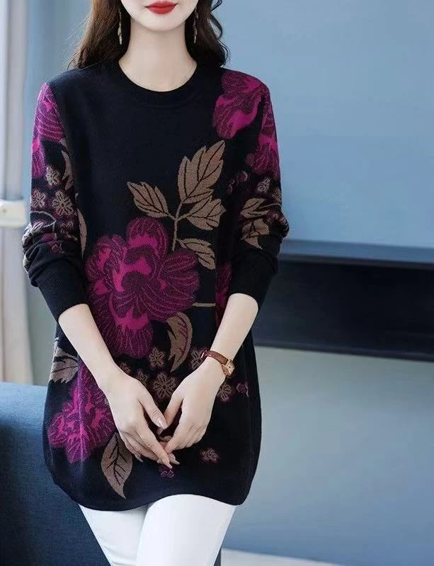 【223】2025秋冬季新款时尚百搭显瘦女士气质中长款针织连衣裙