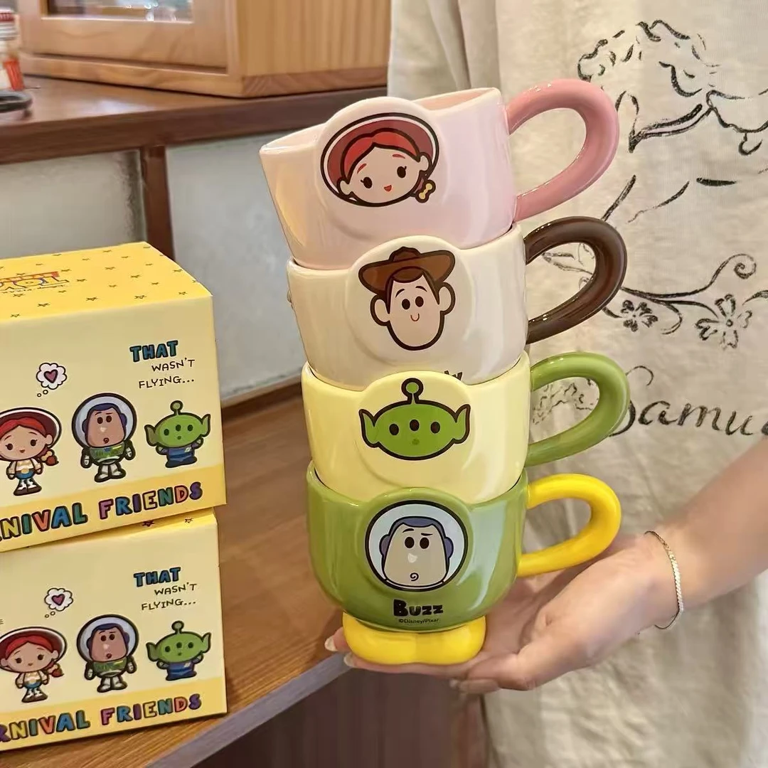 玩具总动员矮脚陶瓷杯子高颜值家用水杯情侣咖啡早餐杯