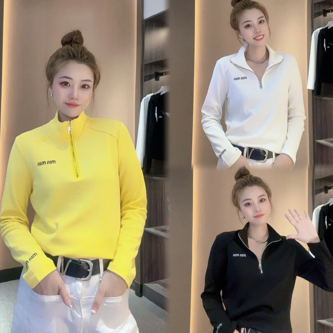 欧货2025秋季新款立领半拉链刺绣字母长袖卫衣女时尚洋气打底上衣
