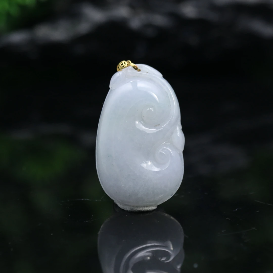 FC1天然缅甸翡翠A货18k如意/000119/保利厦门拍卖