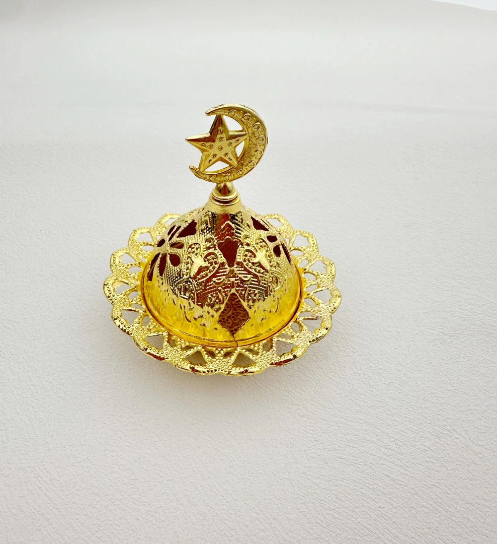 阿拉伯星月熏香炉（可燃塔香，线香，盘香）金属镂空神秘香薰对对碰
