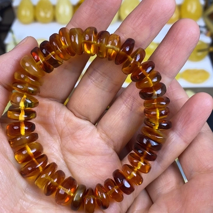 蜜蜡手链未镶嵌天然原矿假一赔十