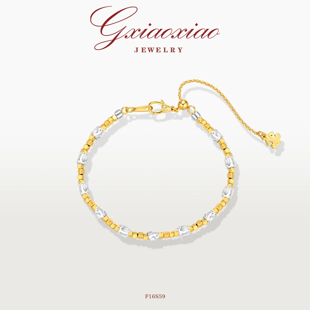 G XIAOXIAO 镀K金【鎏金织梦】气质高级感精致百搭双色手链 F16S59