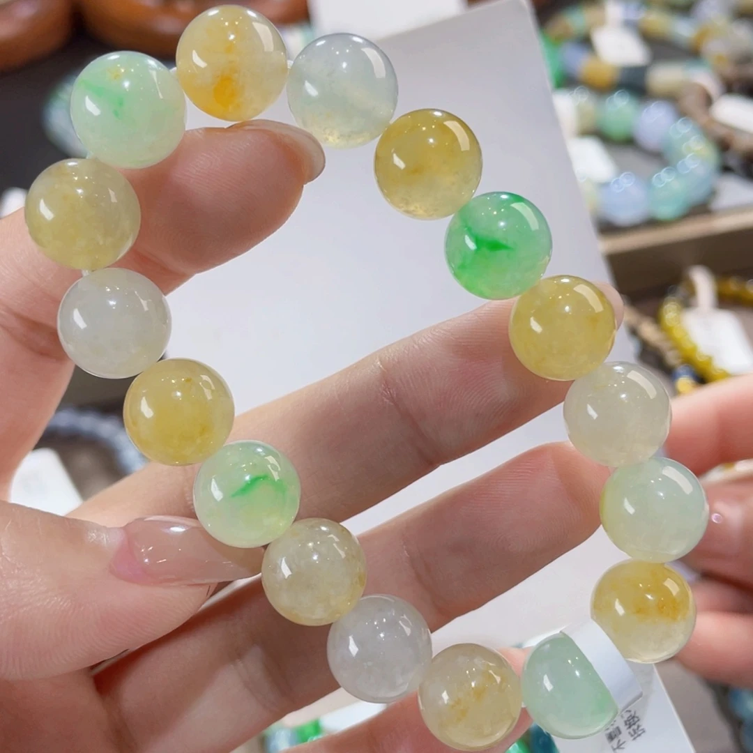 未镶嵌手链翡翠卡11黄加绿