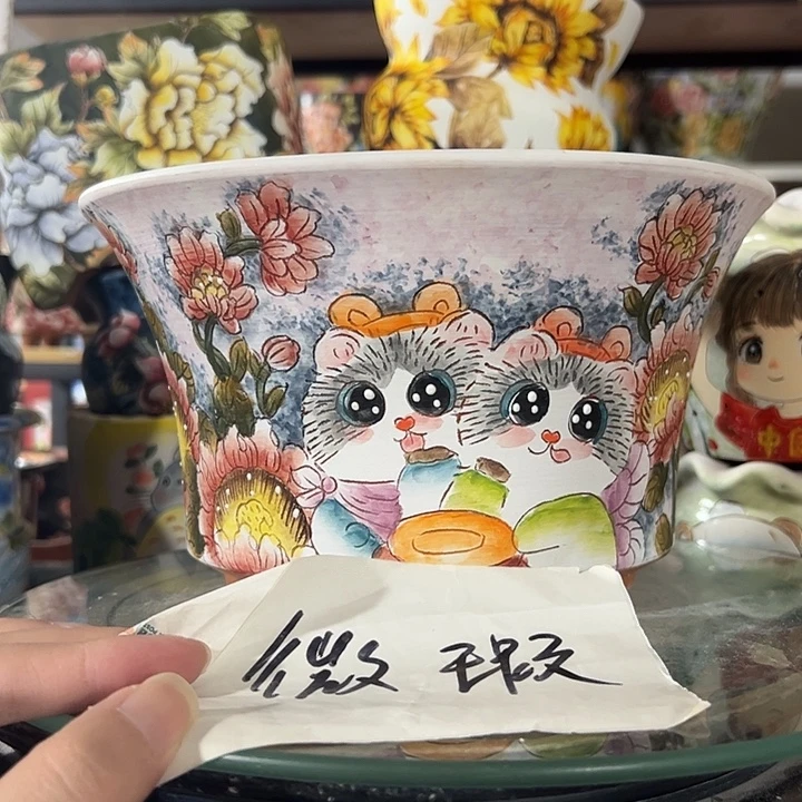 满38包邮 景德镇手绘花盆