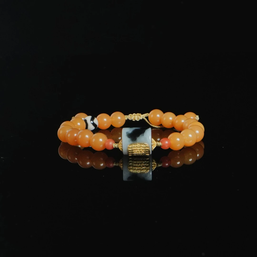 DY-M4279 缅黄天珠手链 22.28g