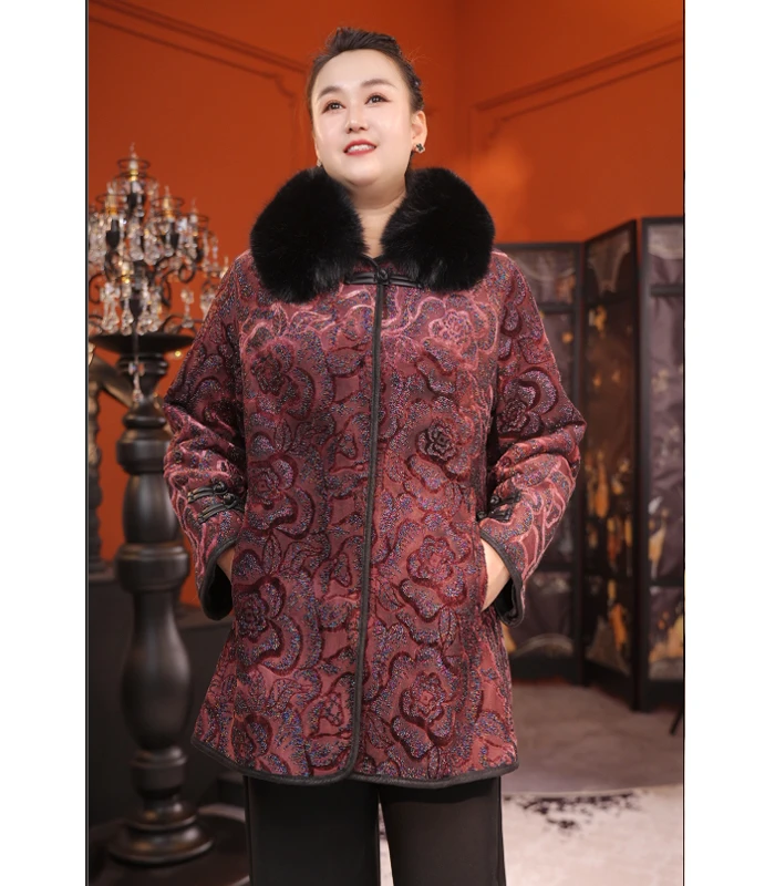 冬季春节新款时尚洋气皮草大衣气质妈妈装毛领外套2623#