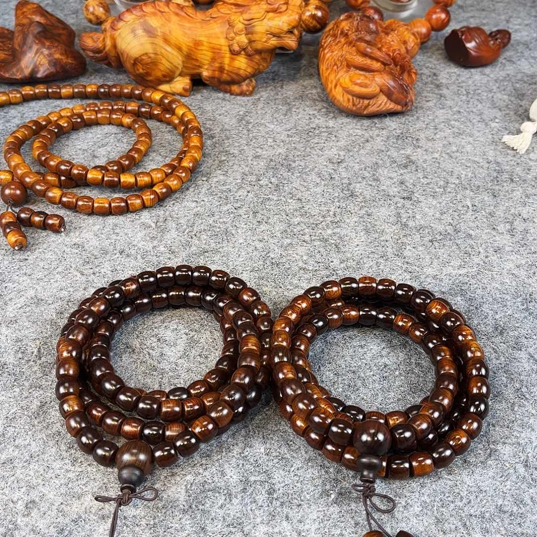 柏木（崖柏）绿色手串9/10五灵脂精品一档同料发其一