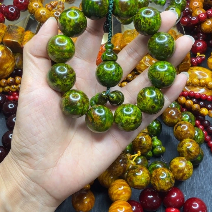 松木琥珀木文玩手串