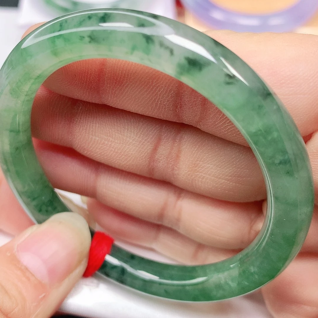 未镶嵌手镯翡翠纯天然A货翡翠芙蓉绿底165号