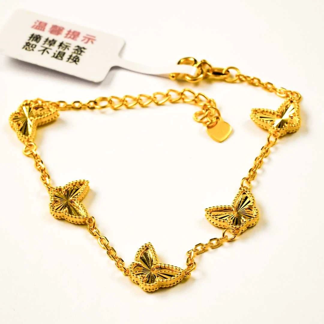 【顿钰珠宝】足金蝴蝶手链厚金版