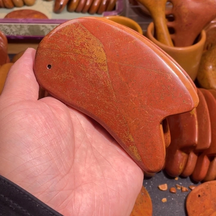 红砭石精品款薄边刮痧板