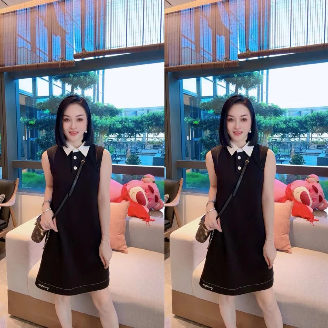 学院风小翻领无袖小黑裙 | 简约优雅 时尚百搭51396