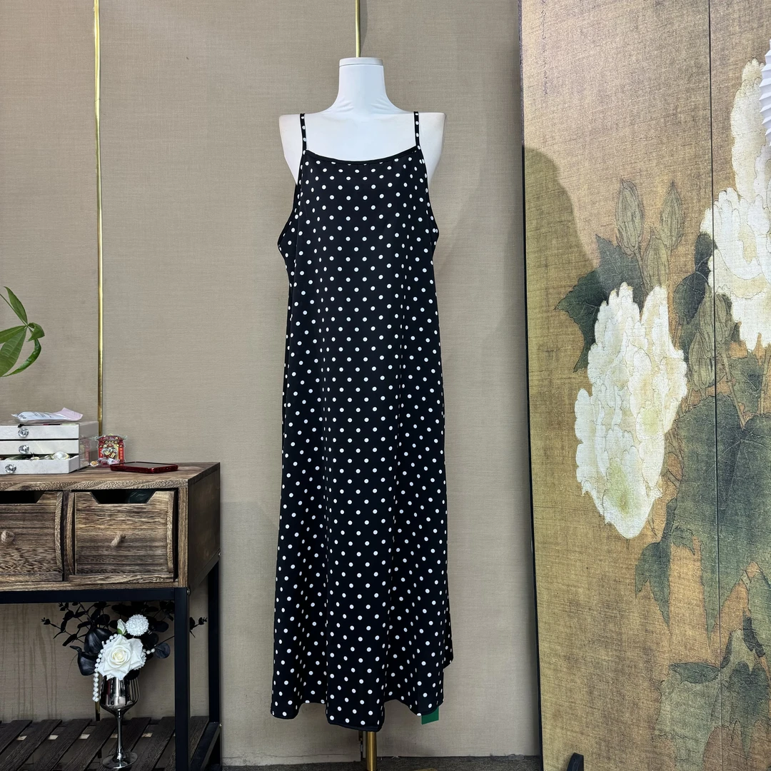 【48】夏季波点法式复古显瘦修身甜美吊带裙