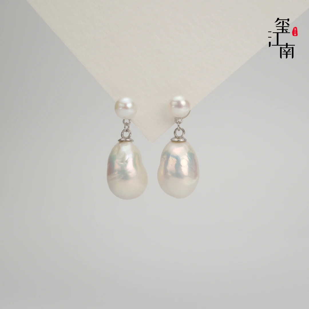 赫本耳环｜淡水珍珠灵动耳线耳坠S925银巴洛克耳环耳饰 多样发1