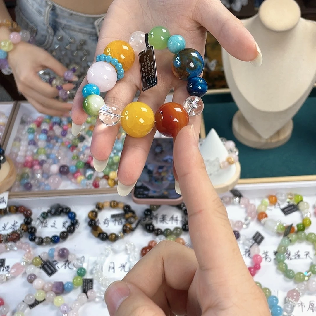 水晶手链银S925镀金镶嵌