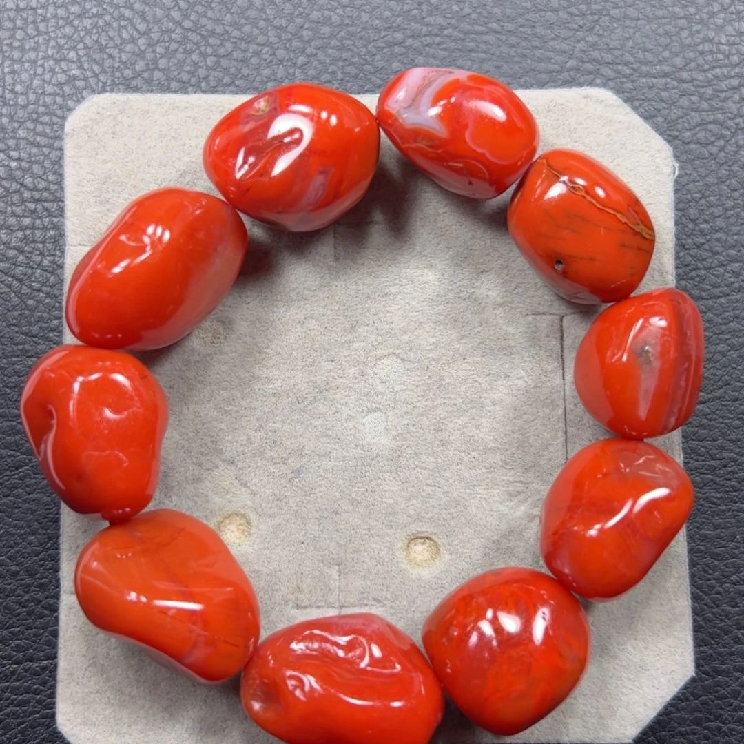 南红玛瑙未镶嵌阿东寨随型手串