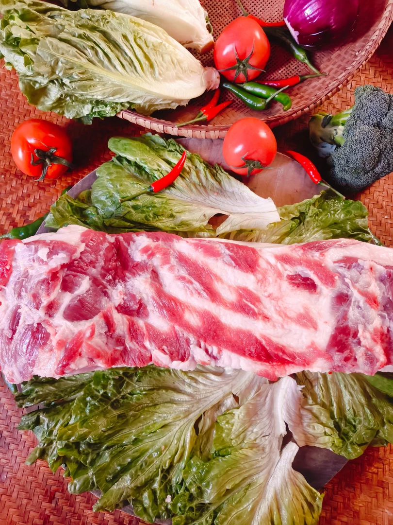 农村熟食土猪五花肉-现切现称