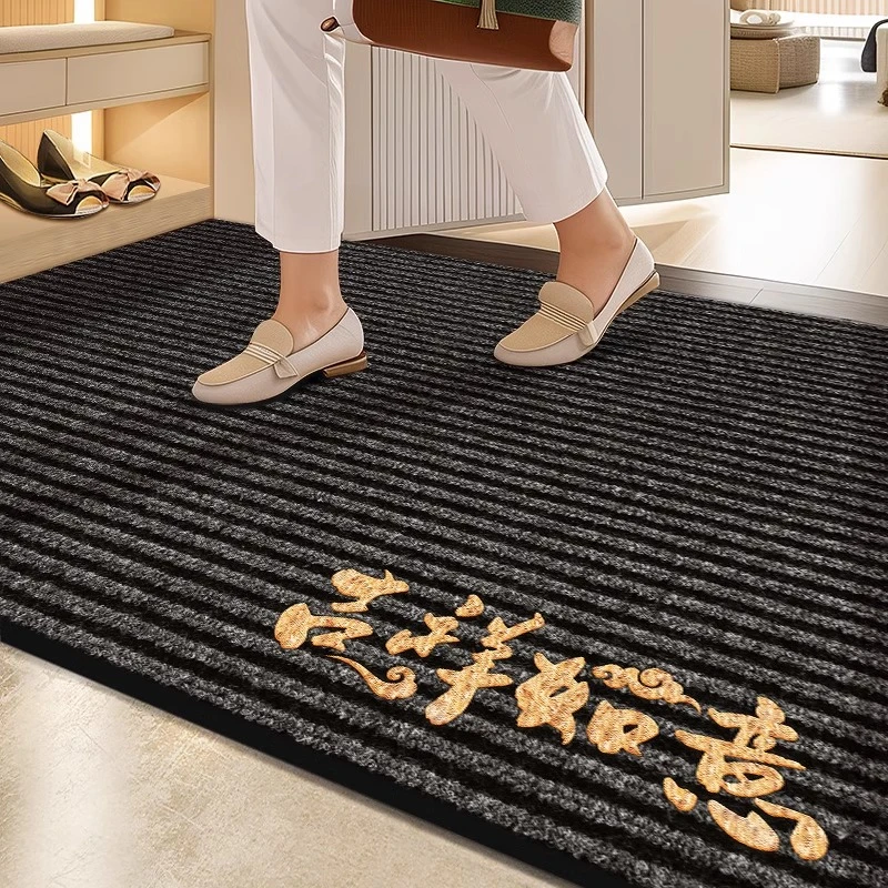 简约大气进门地垫入户门垫手工刺绣防滑耐磨门口家用脚垫定制异形