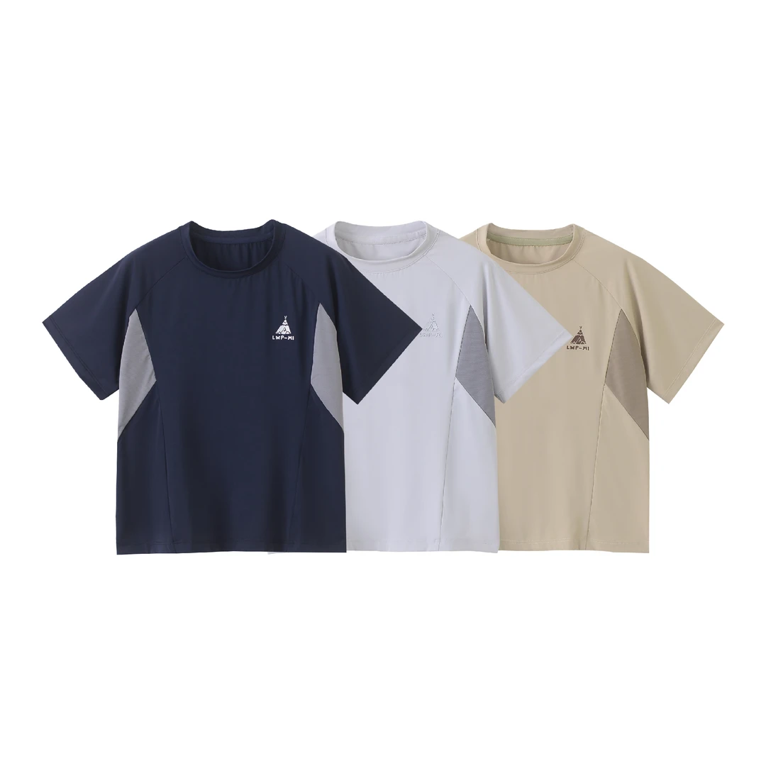 草莓香蕉【25年夏季新款】儿童运动系列速干拼接透气短袖T恤T4052