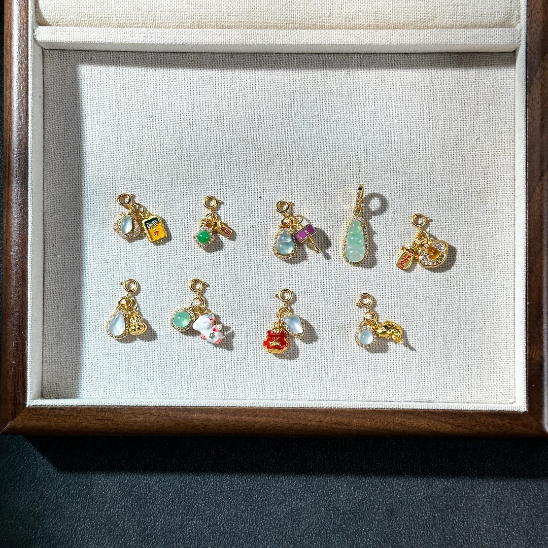 【琪琪臻选】翡翠吊坠-S925银镶-多样性发其一QQ03|CXQ21