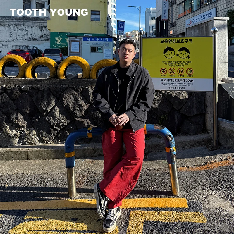 TOOTH YOUNG【济州岛欧巴】薄款户外立领外套男士秋季宽松短款夹克