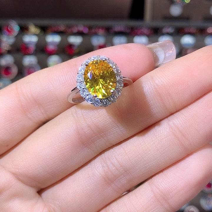 银S925镶嵌戒指碧玺白810