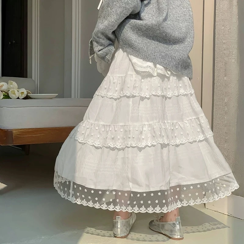 白色半身裙春夏季新款儿童洋气时髦半身裙中大童夏装女孩蛋糕裙