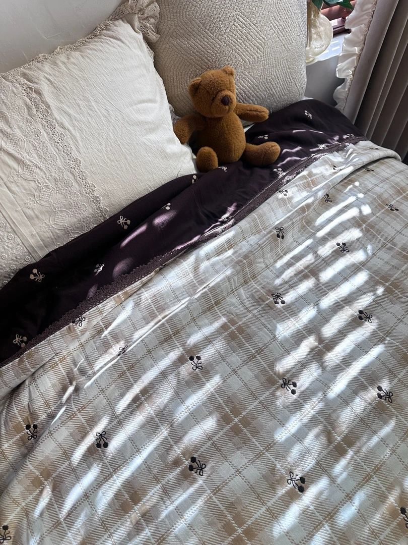 FREE HOME 樱桃 全棉多层纱布百搭中古轻奢床盖230-250cm